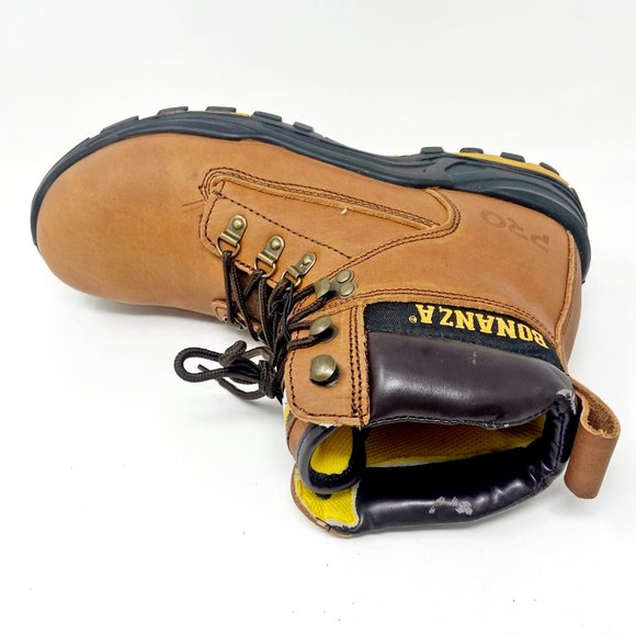 Bonanza Pro Mens Brown 6" PU Injected Leather Work Boots BA 618 - Picture 4 of 5